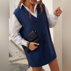 BLACK sweater vest/dress, size L